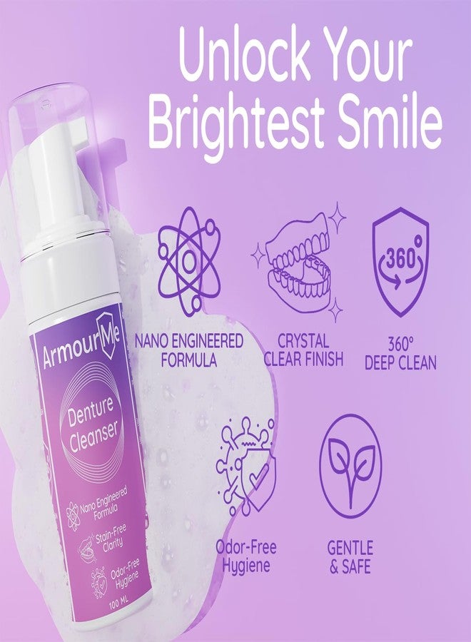 ArmourMe Denture Cleanser Foam | Nano Engineered for Stain-Free Clarity & Deep Clean | Antibacterial Formula for Dentures cleaning | Oral Foam for denture Cleaner. (100 ML) - Image 3